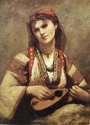 Corot Camille Christine Nilson or Bohemia with Mandolin USA oil painting artist